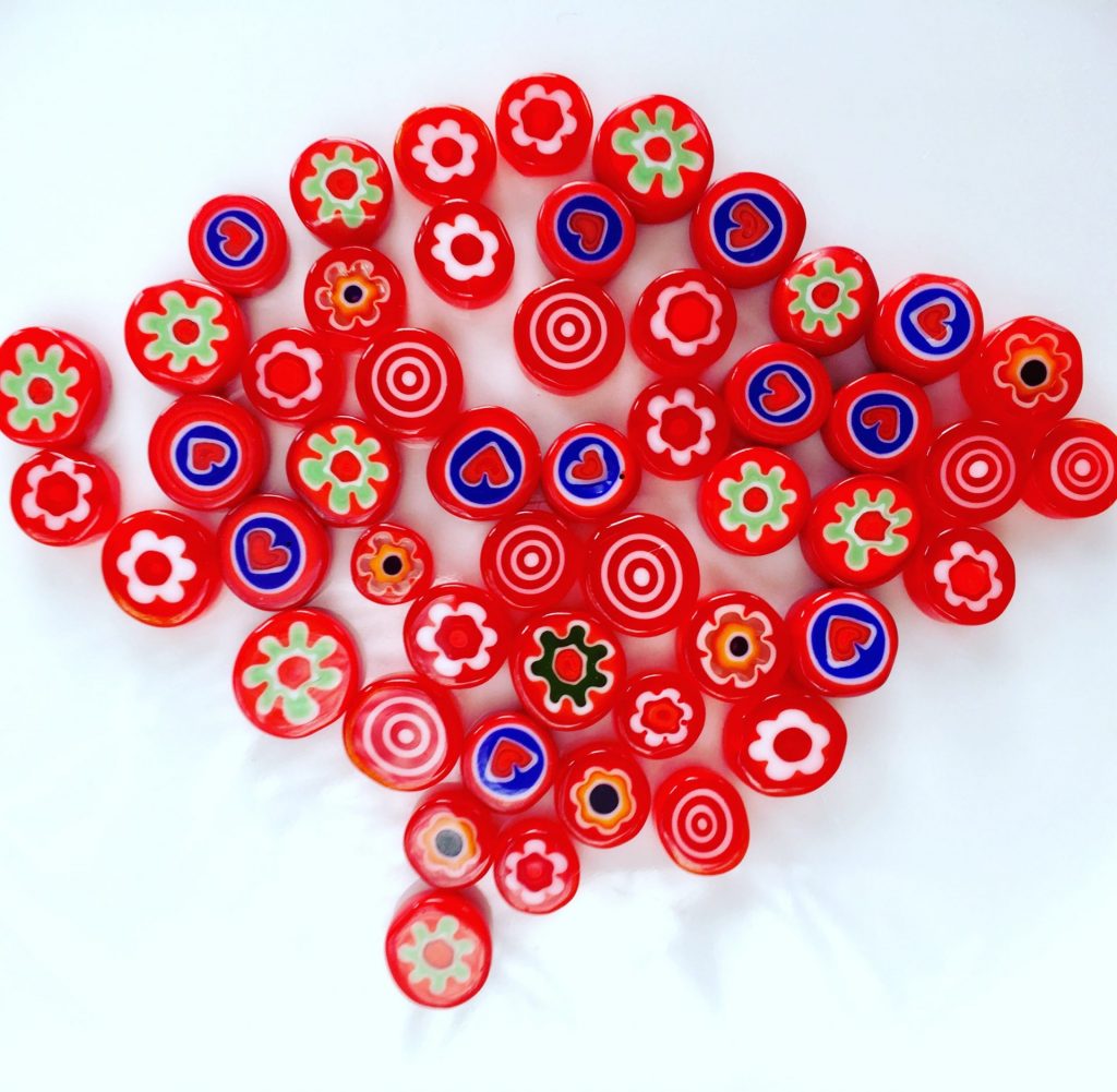 Scarlet Desire 50/100 Handmade Millefiori